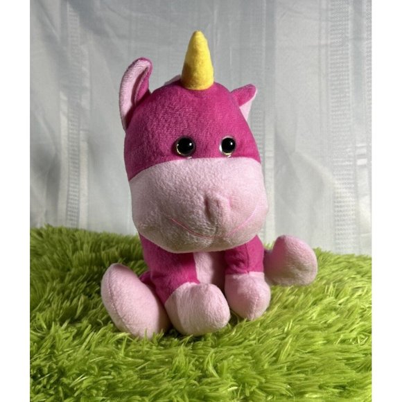 Pink 2 Tone Unicorn Plush Toy Stuffed Animal Kellytoy Sparkle Eyes 12” Sitting - Picture 2 of 6